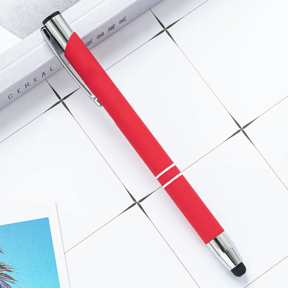 Red soft touch pen