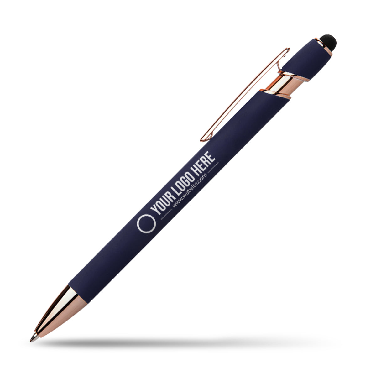 blue pen with w white background