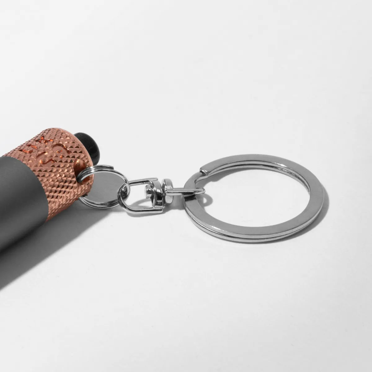 Mineral Soft Touch 3 LED Flashlight Keychain with Rose Gold Trim