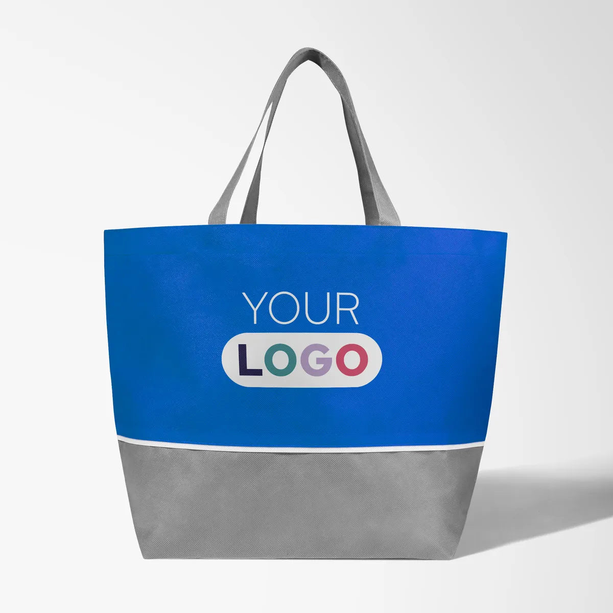 Full Color Budget Shopper Tote with Gray Trim