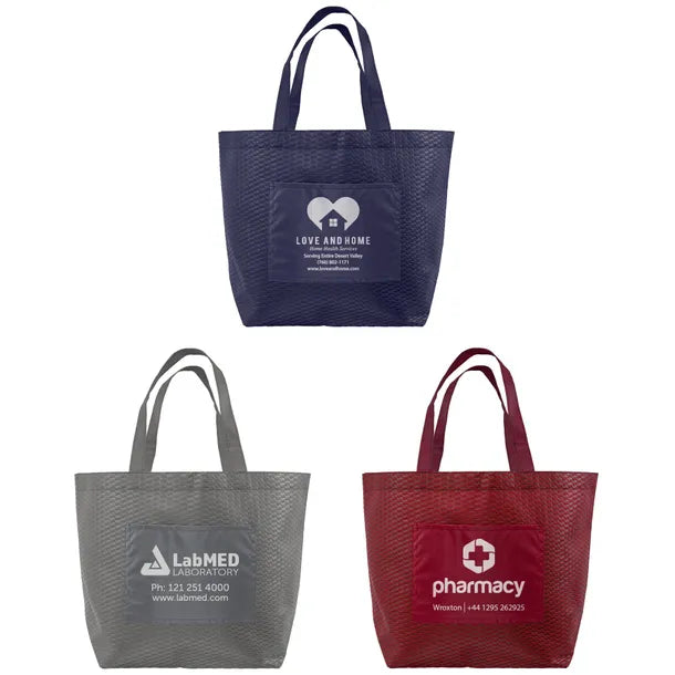 Wave-Patterned Budget Shopper Tote