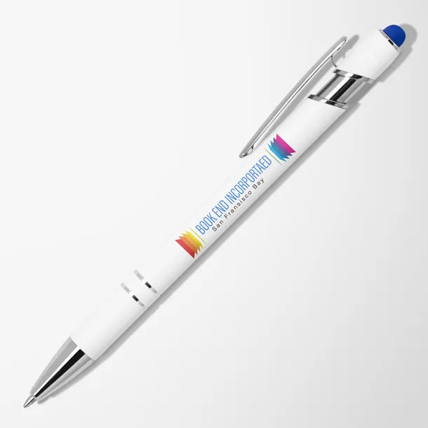 Full Color White Alpha Soft Touch Stylus Pen