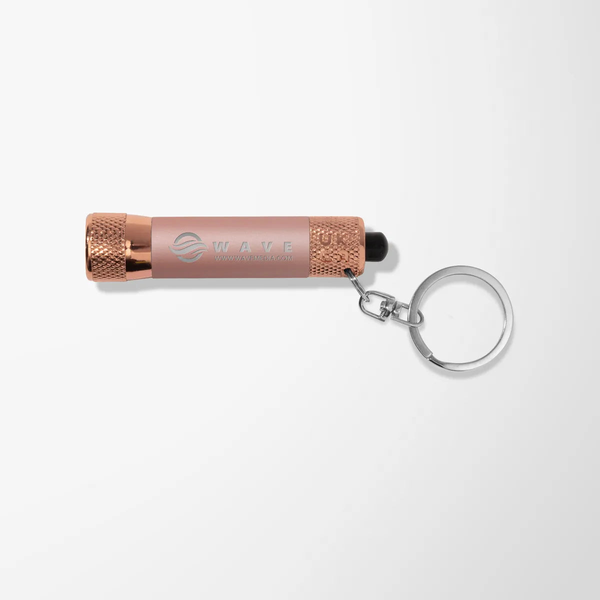 Mineral Soft Touch 3 LED Flashlight Keychain with Rose Gold Trim