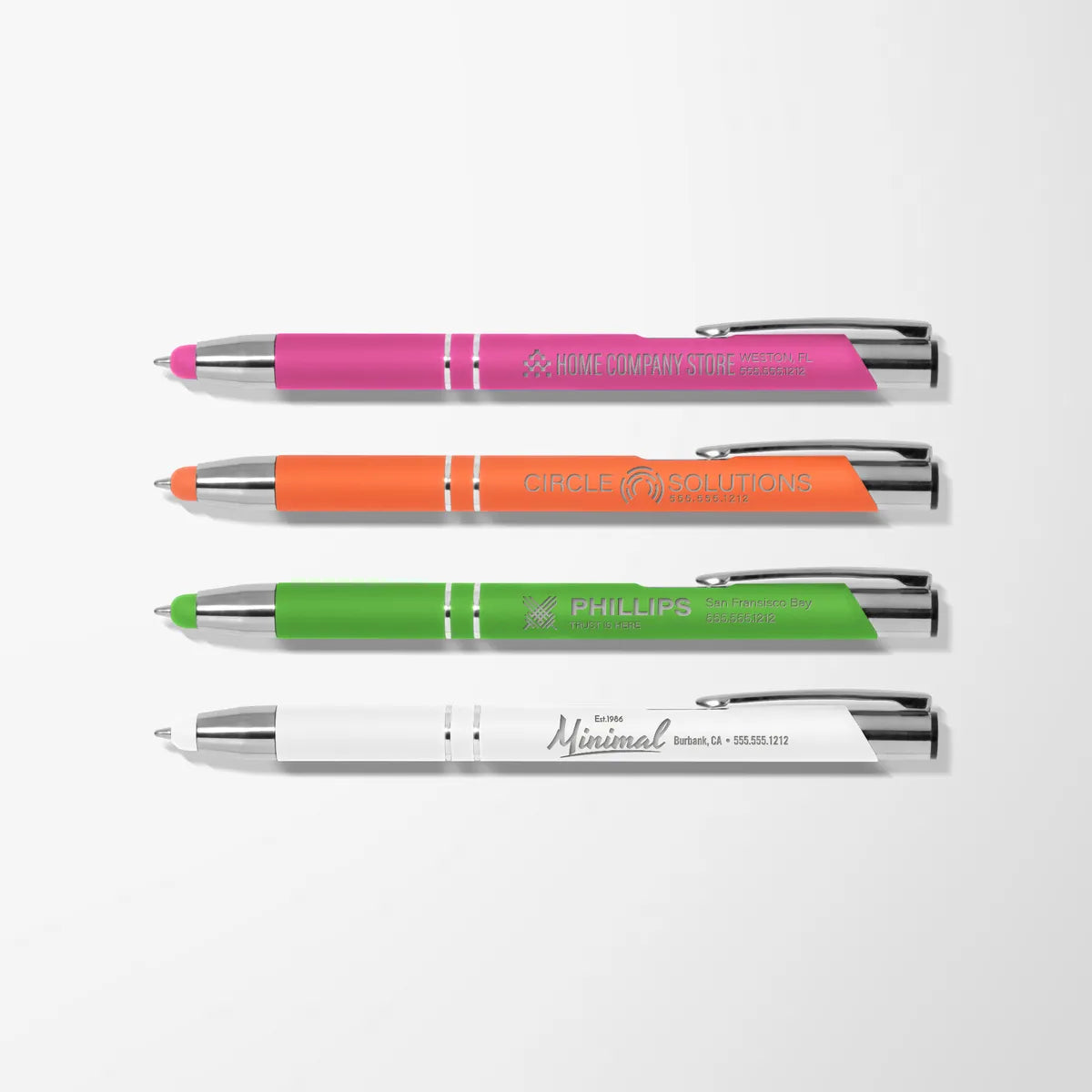 Engraved Bright Soft Touch Paragon Stylus Pen