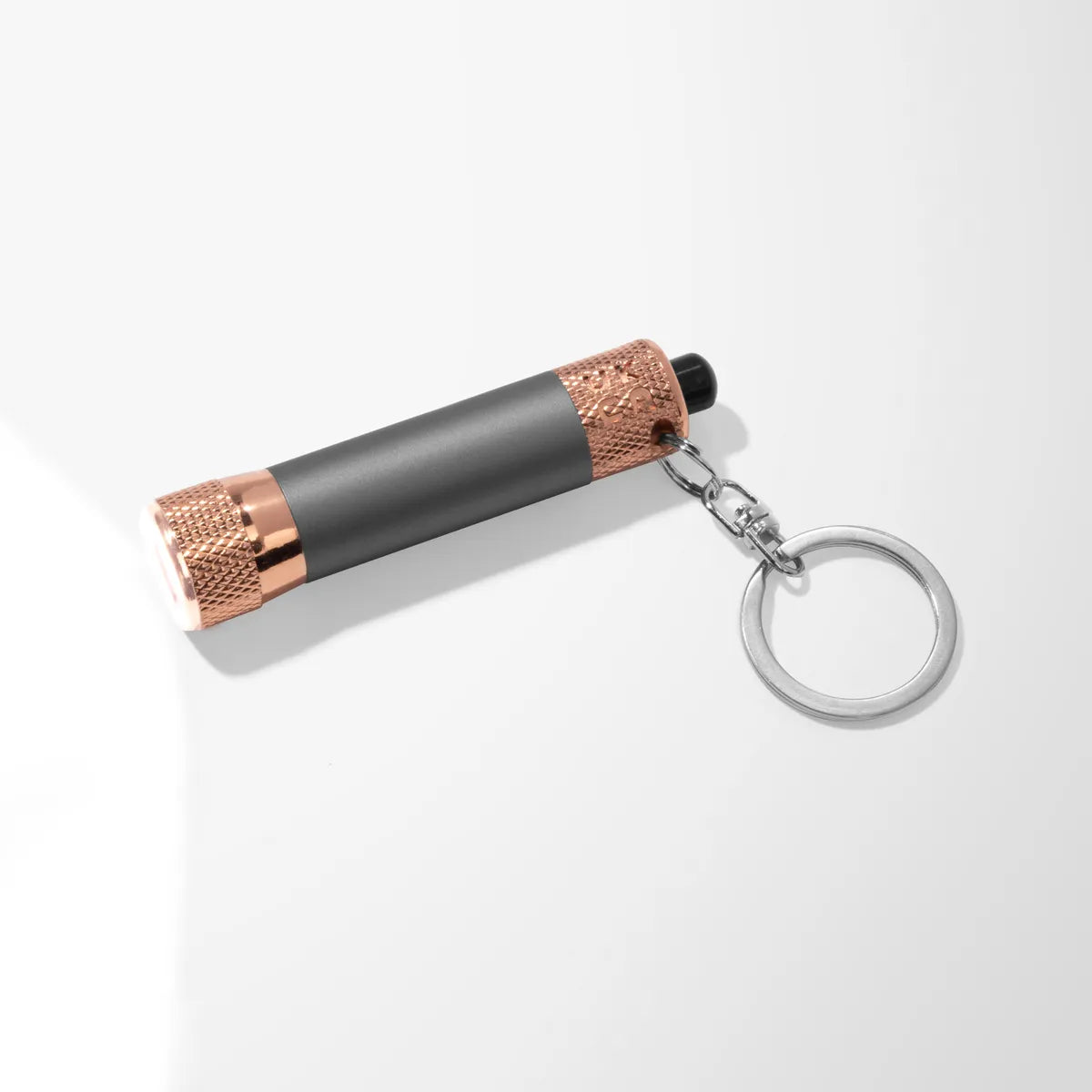 Mineral Soft Touch 3 LED Flashlight Keychain with Rose Gold Trim