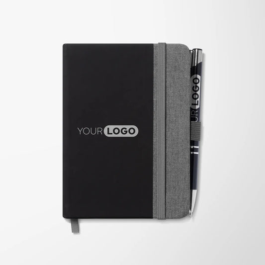 4"x 5.7" Recycled Linen Byron Notebook & Pen Set