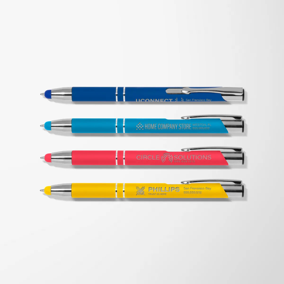 Engraved Bright Soft Touch Paragon Stylus Pen
