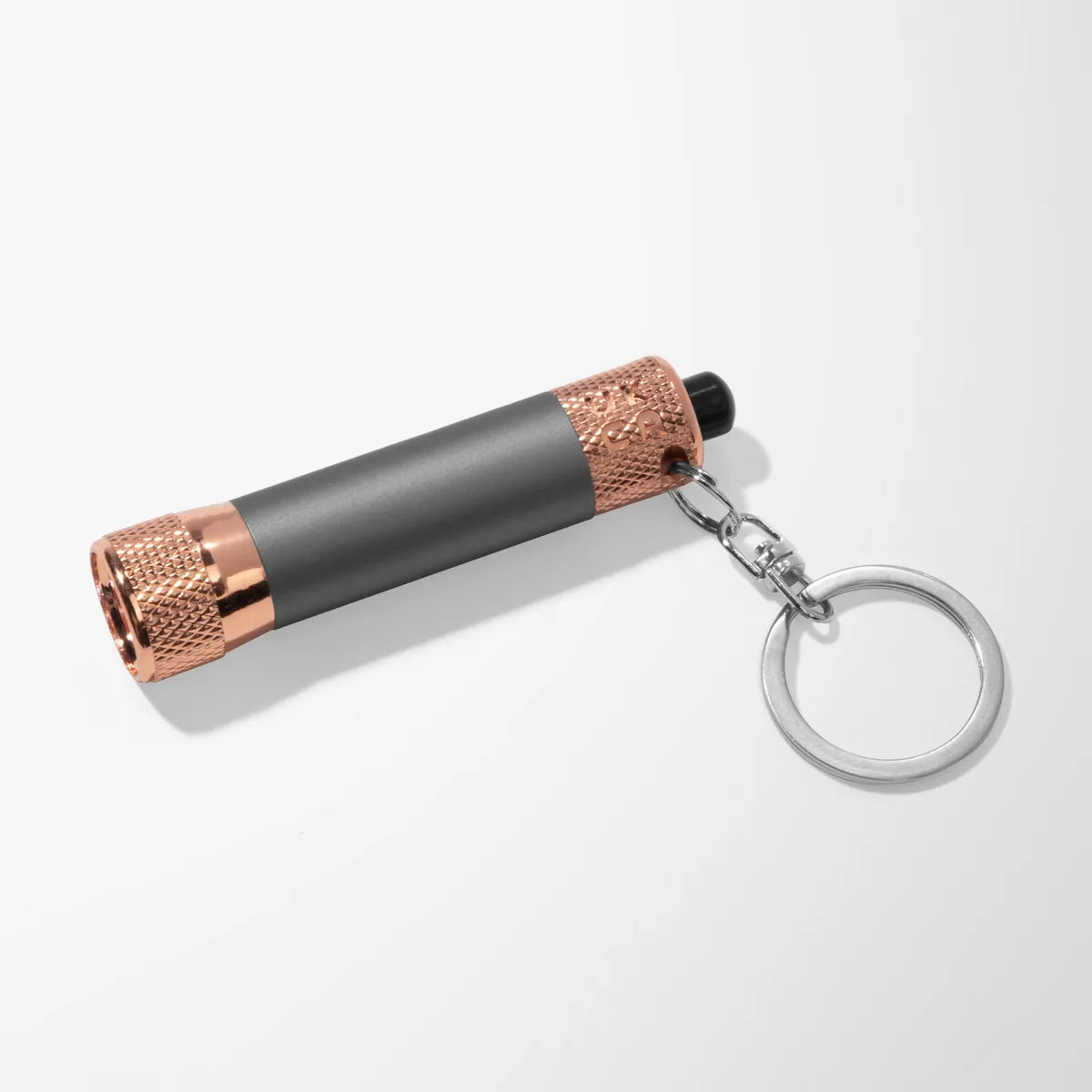 Mineral Soft Touch 3 LED Flashlight Keychain with Rose Gold Trim