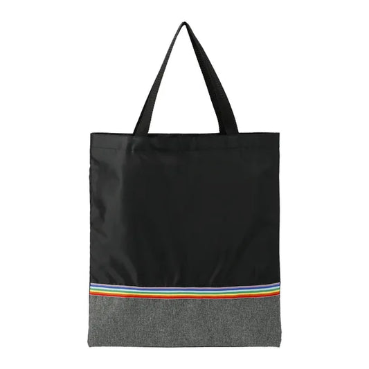 Full Color Bea Recycled Tote Bag with Rainbow Stripe
