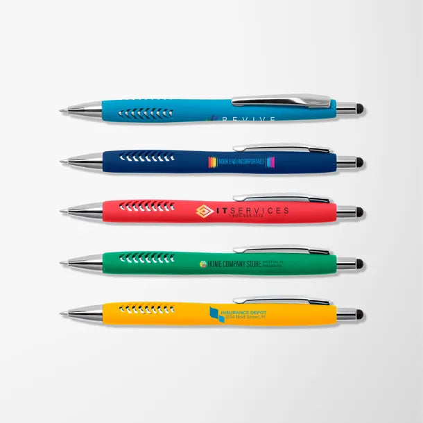 Britebrand™ Soft Touch Basilia Pen with Stylus Top