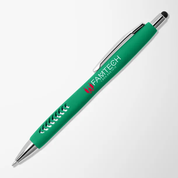 Britebrand™ Soft Touch Basilia Pen with Stylus Top