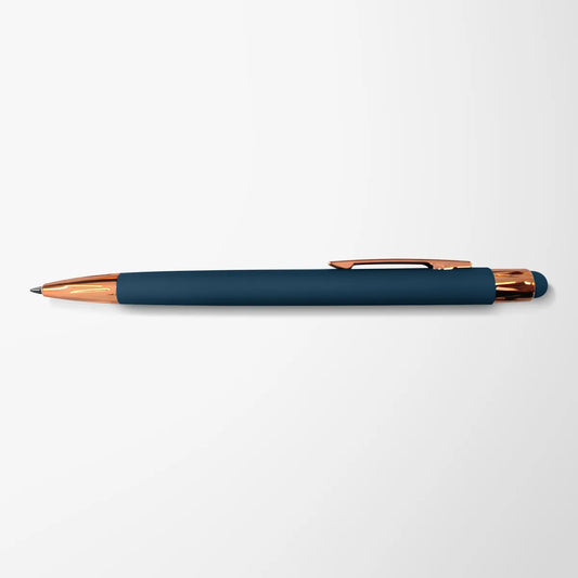 Full Color Soft Touch Joni Stylus Pen with Rose Gold Trim