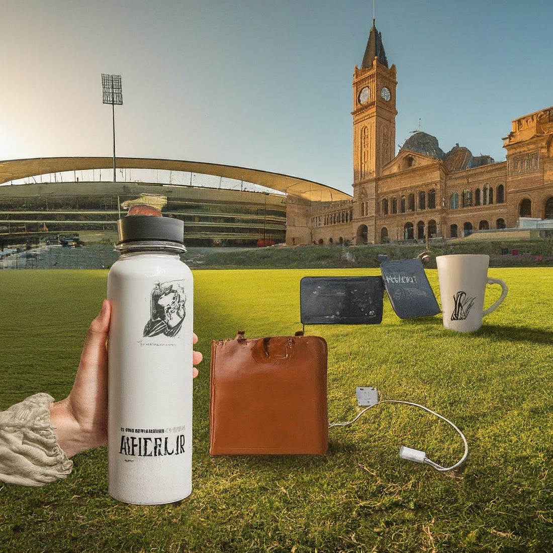 promotional products near a monument in Adelaide