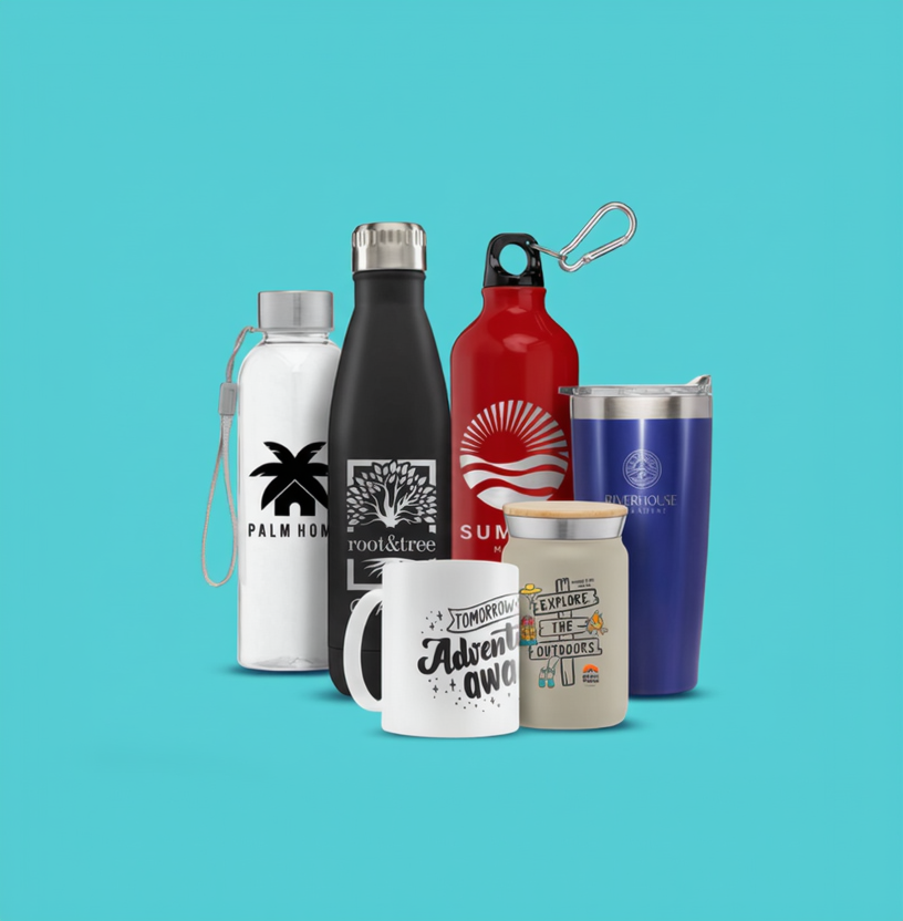 collection of promotional drink ware