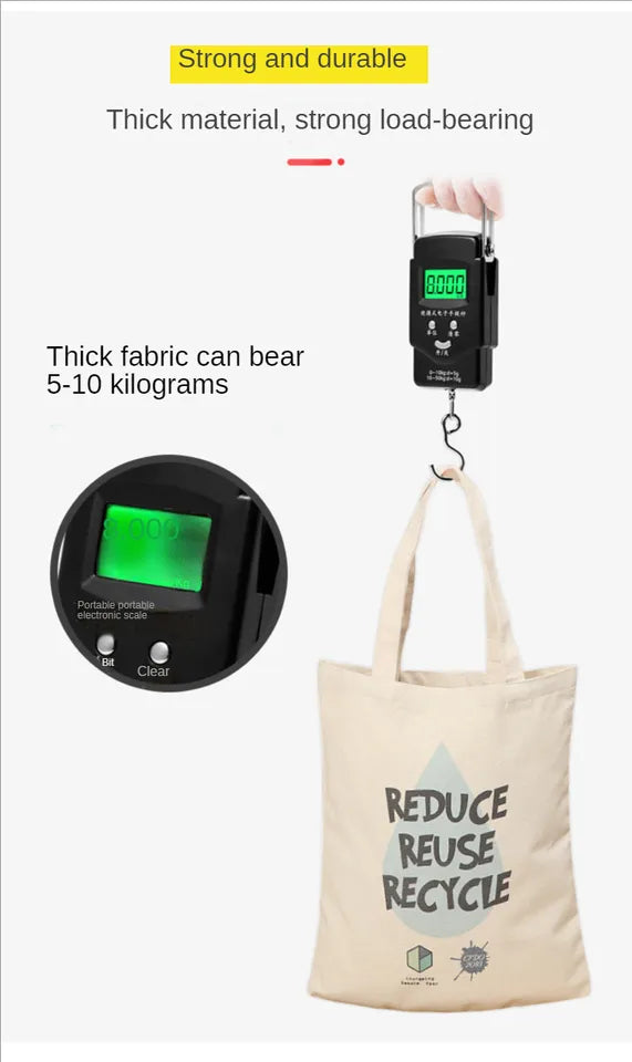 Weight measuring a tote bag