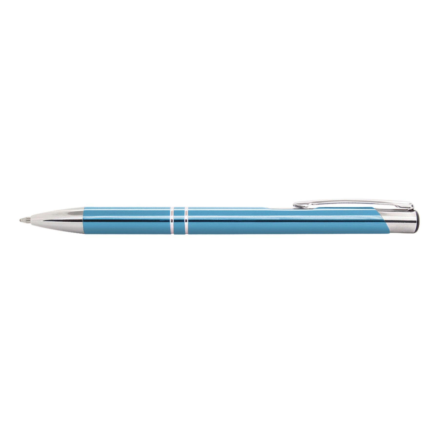 light blue metal pen