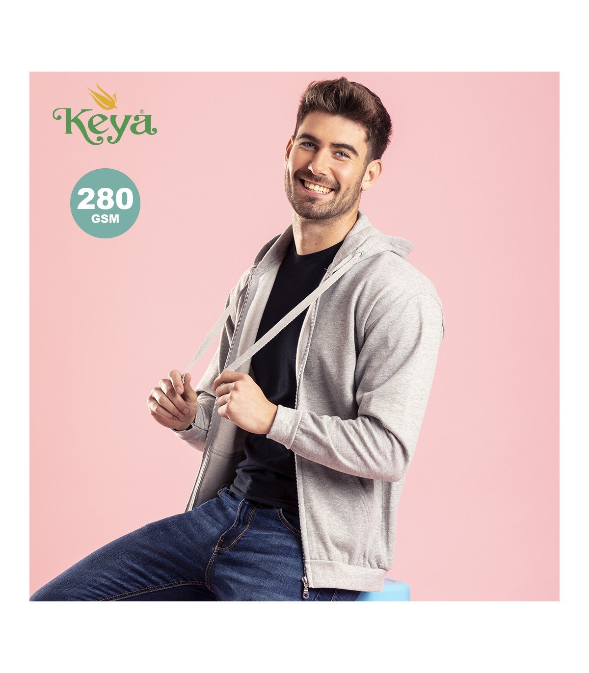 Adult Hooded + Zipper Sweatshirt "keya" SWZ280