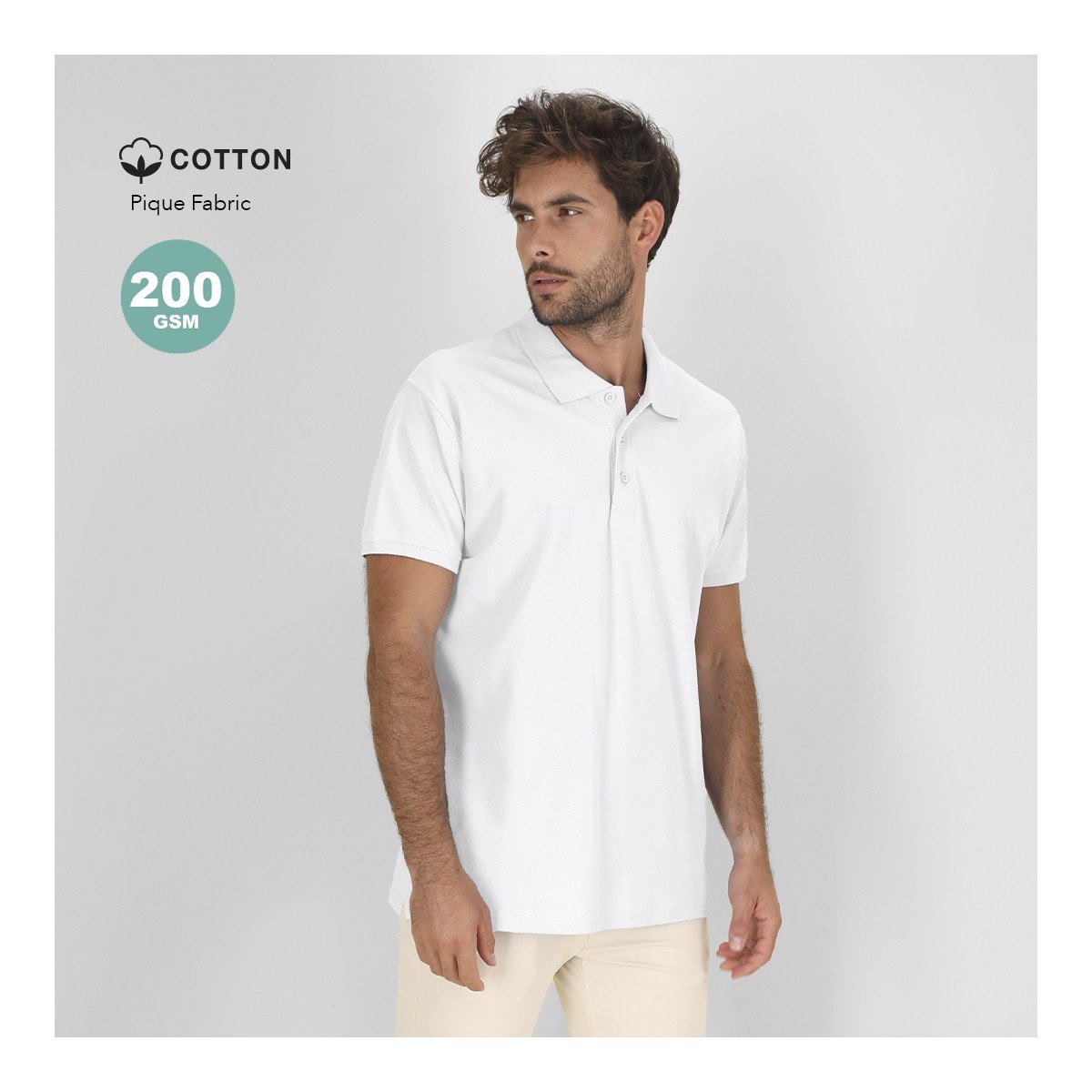 Adult White Polo Shirt Chaplin
