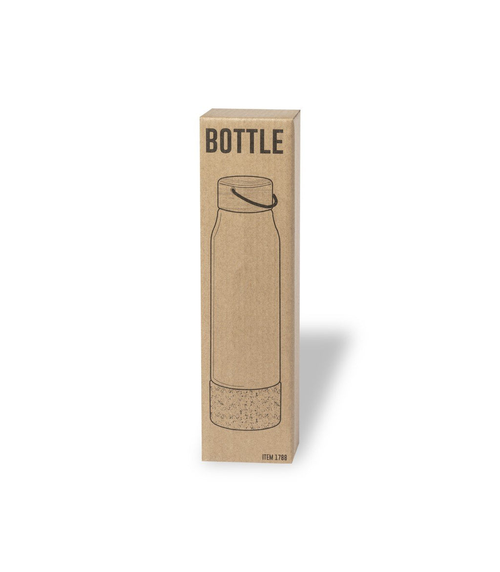 Personalised Aderox bottle 470ml : Eco-friendly bottle made of glass, bamboo and cork