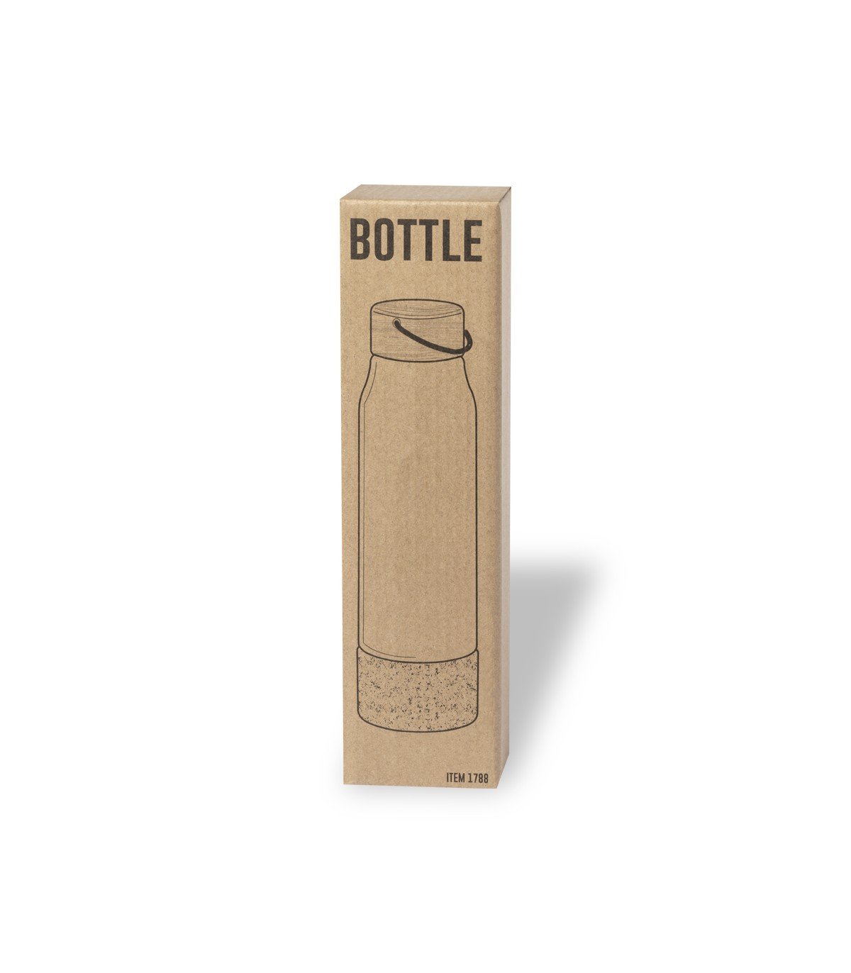 Personalised Aderox bottle 470ml : Eco-friendly bottle made of glass, bamboo and cork