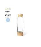 Personalised Aderox bottle 470ml : Eco-friendly bottle made of glass, bamboo and cork