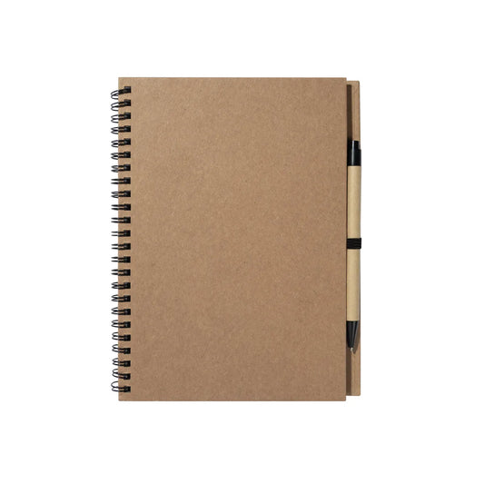 Eco 8.6 X 6.5 Kraft Spiral Notebook and Pen