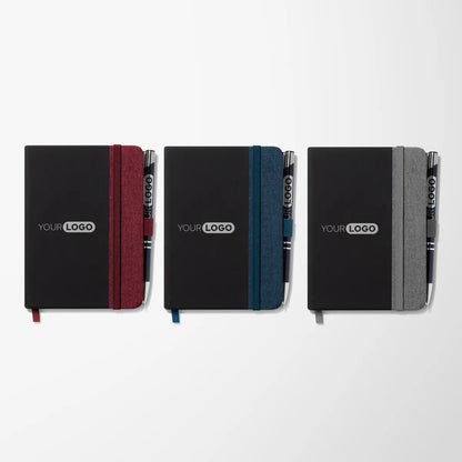 4"x 5.7" Recycled Linen Byron Notebook & Pen Set