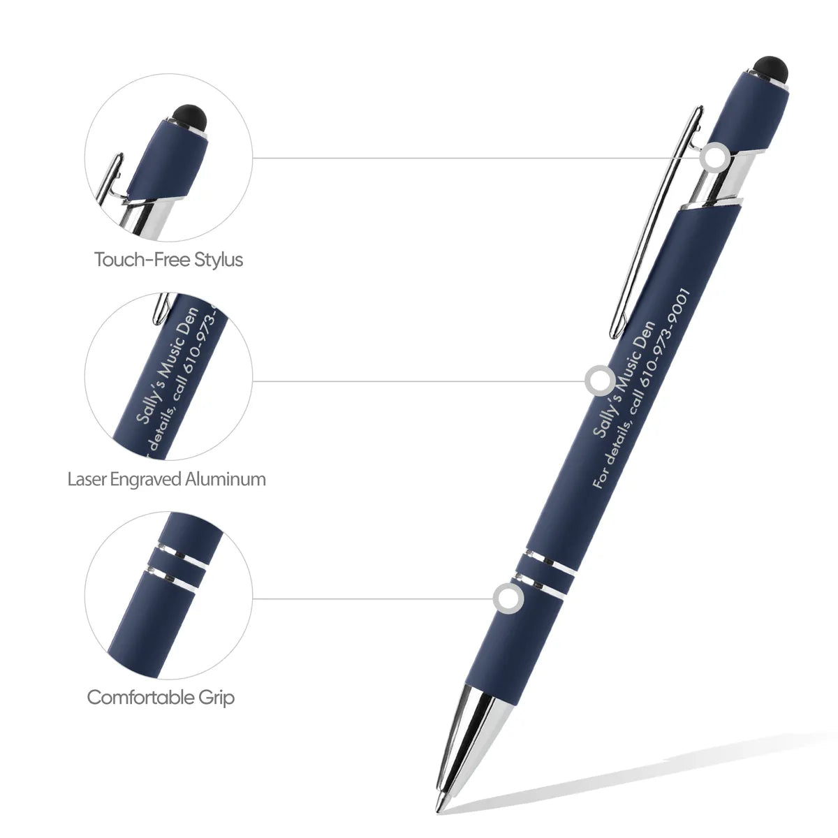 Engraved Alpha Soft Touch Pen with Stylus®