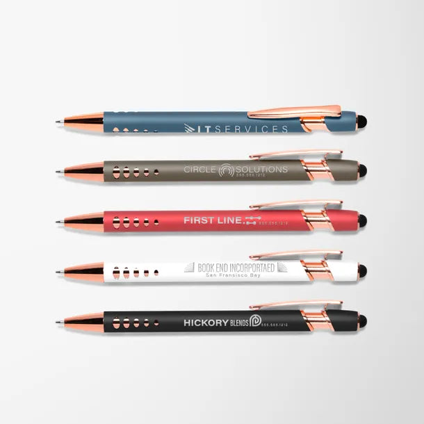 Engraved Alpha Stylus Pen with Geometric Design