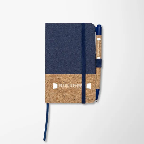 3.5" x 5.5" Cork & Linen Beau Notebook Set