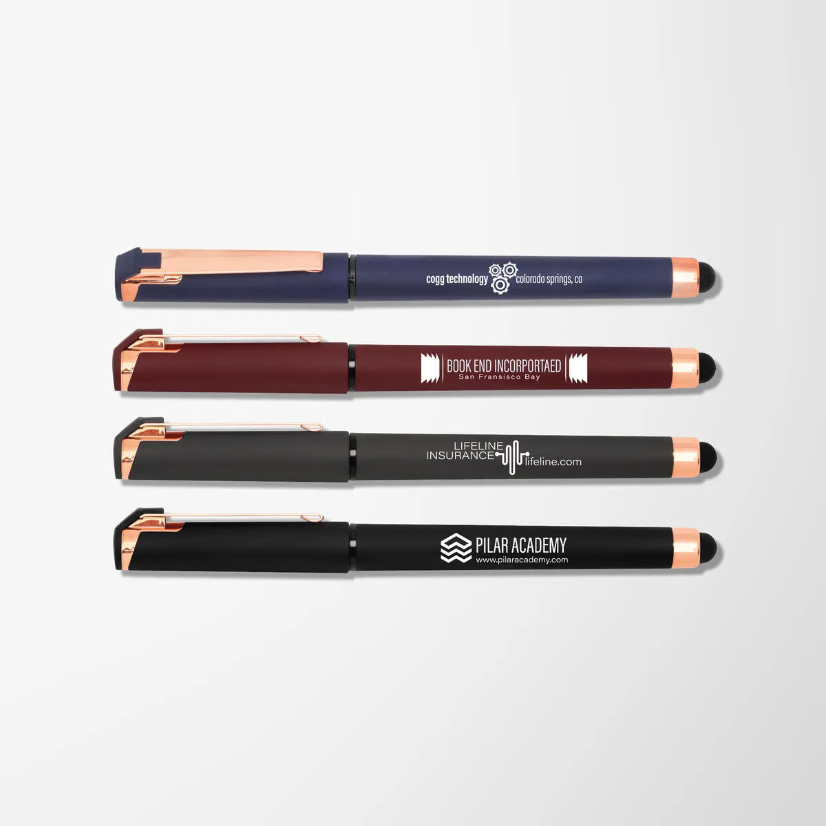 Hughes Gel Stylus Pen with Rose Gold Trim
