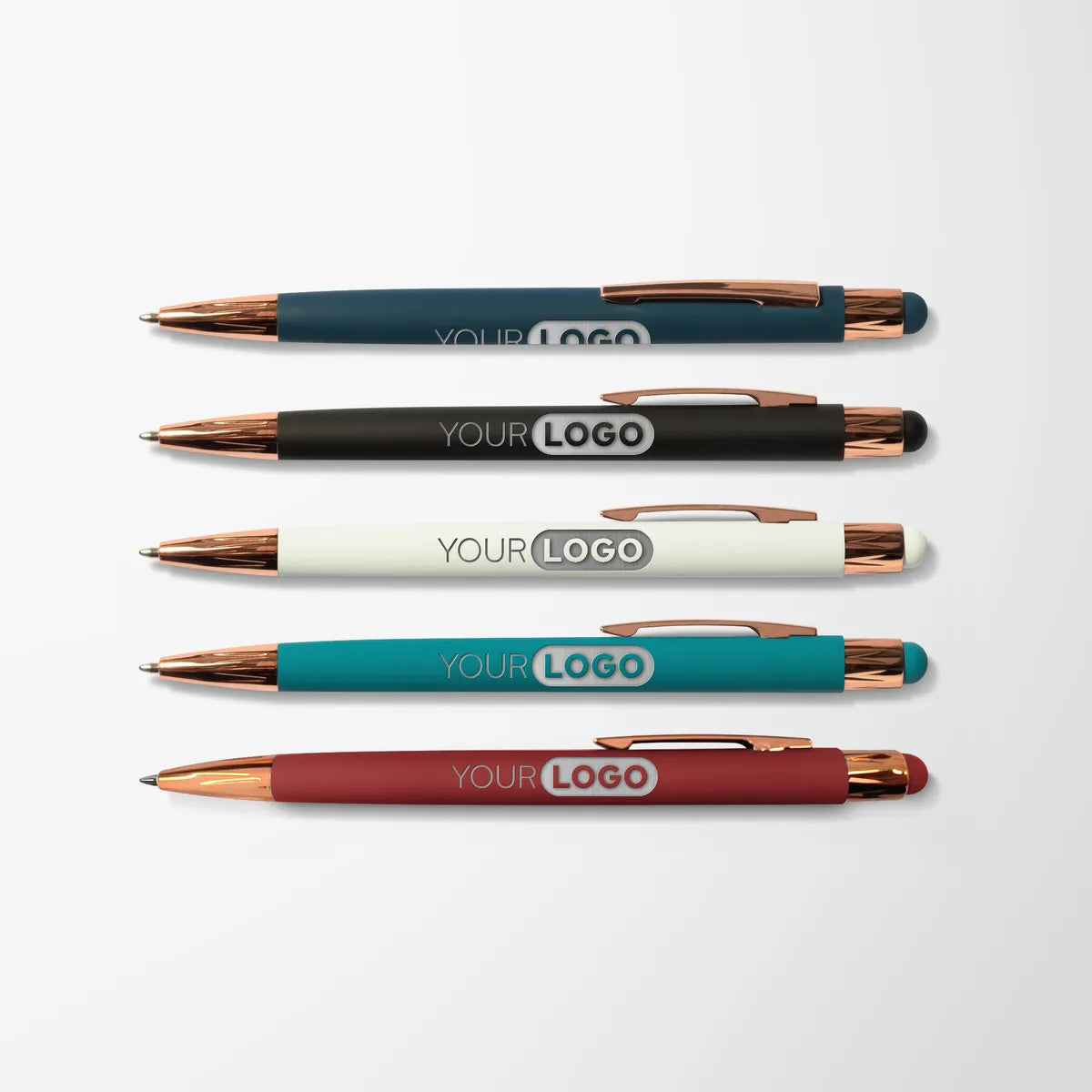 Engraved Soft Touch Joni Pen with Rose Gold Trim