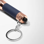 Soft Touch 3 LED Flashlight Keychain with Rose Gold Trim