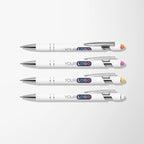 Full Color Inkjet White Alpha Soft Touch Metal Pen with Colored Stylus