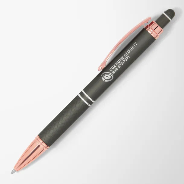 Mineral Soft Touch Diamond Stylus Pen with Rose Gold Trim