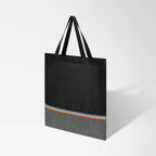 Bea Recycled Two-Tone Tote Bag with Rainbow Stripe