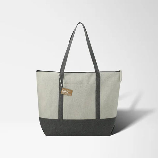 Full Color Repose 10 oz. Recycled Cotton Zippered Tote