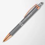 Engraved Mineral Diamond Gel Pen with Rose Gold Trim