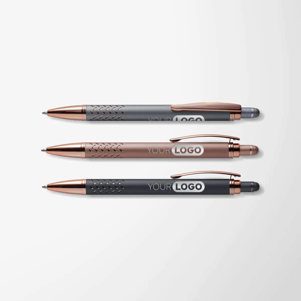 Engraved Mineral Diamond Stylus Pen with Chevron Grip