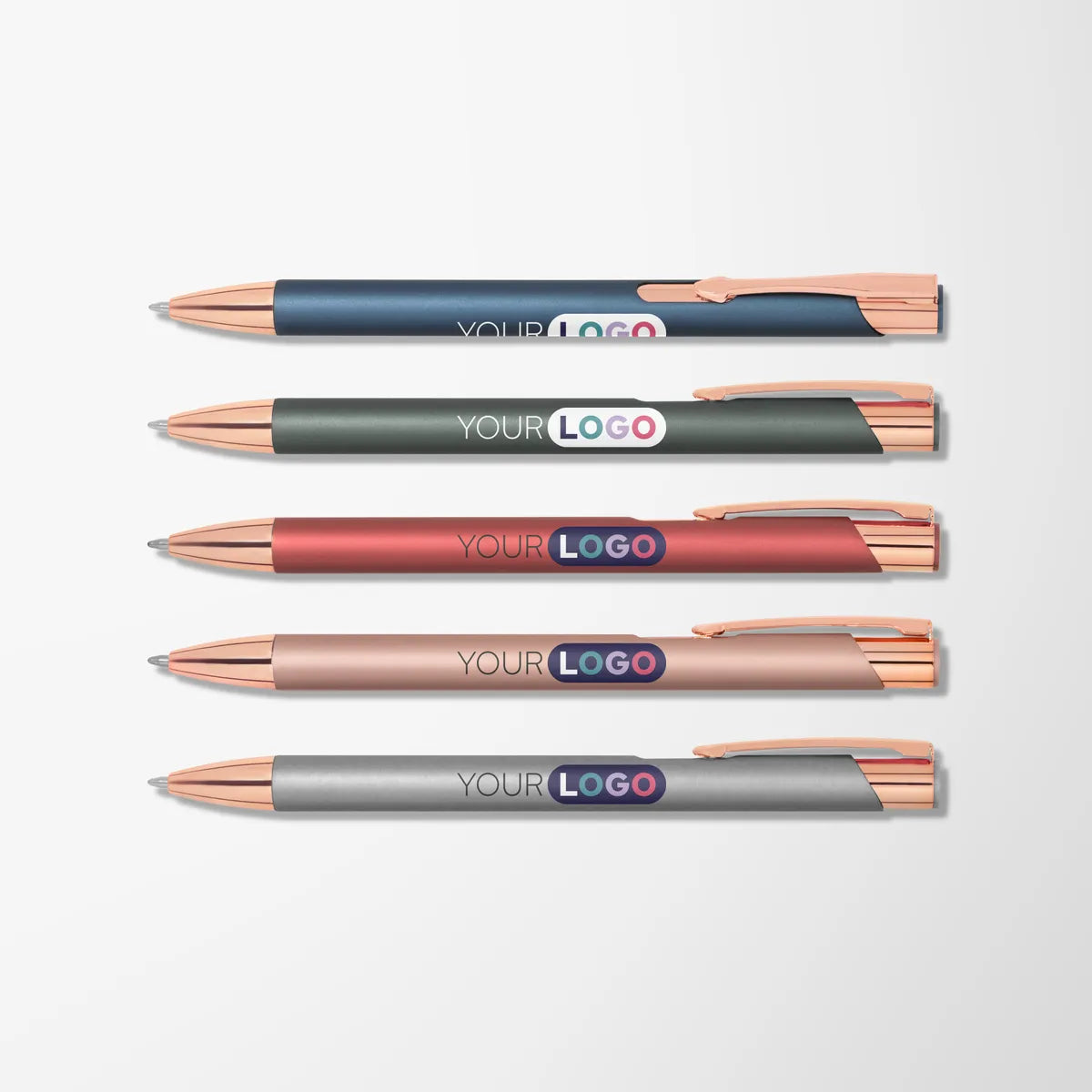 Engraved Soft Touch Paragon Pen with Rose Gold Trim
