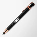 Engraved Soft Touch Tate Stylus Pen with Rose Gold Trim