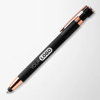 Engraved Soft Touch Tate Stylus Pen with Rose Gold Trim