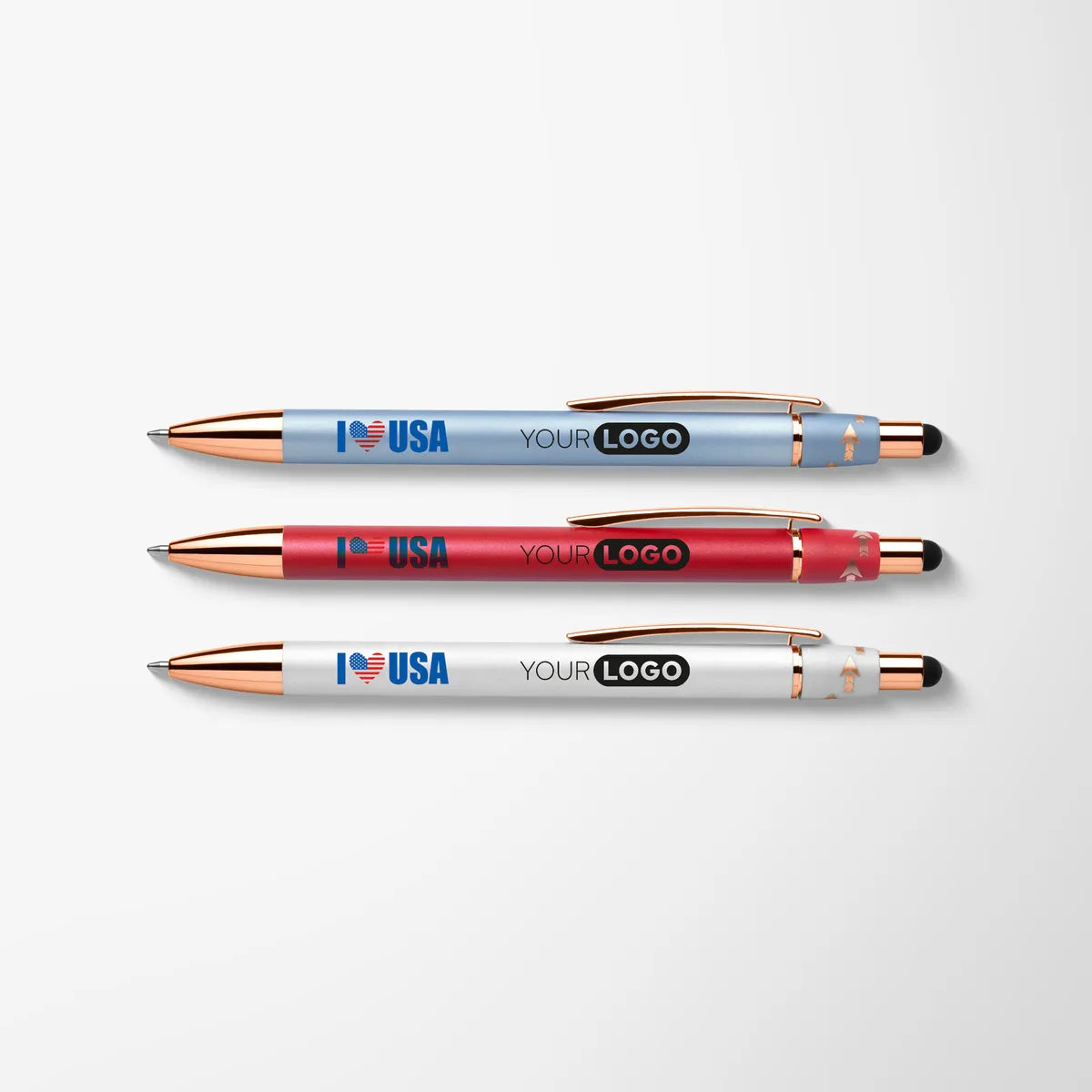 Full Color Patriotic Pearlized Gyro Fidget Stylus Pen