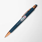 Full Color Soft Touch Joni Stylus Pen with Rose Gold Trim