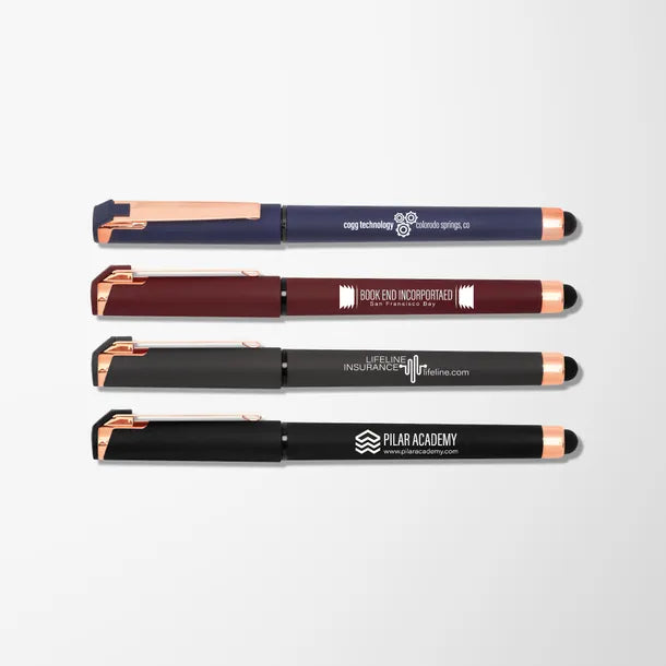 Hughes Gel Stylus Pen with Rose Gold Trim