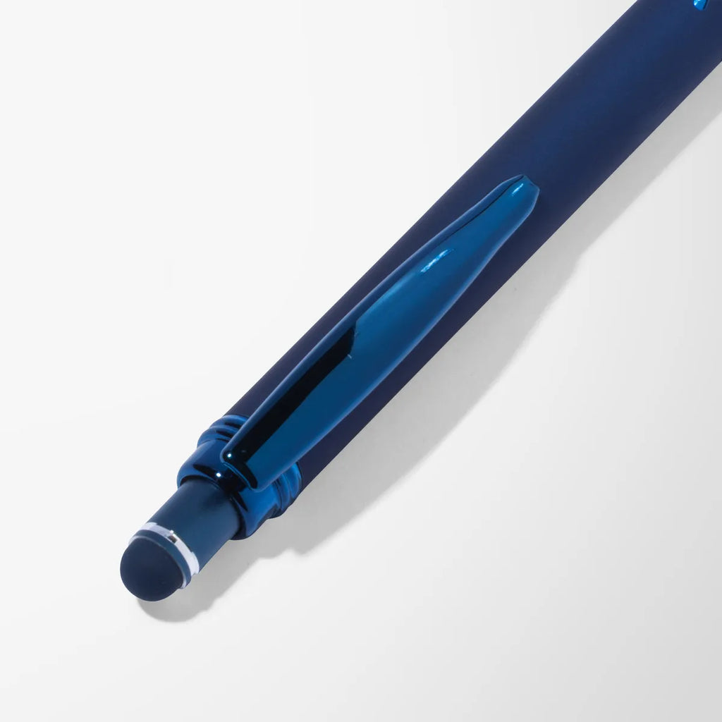 Engraved Monochrome Diamond Stylus Pen with Shiny Grip
