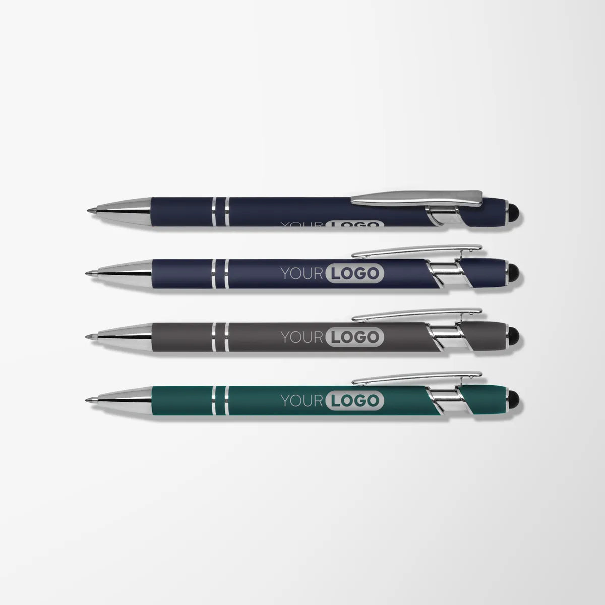 Engraved Alpha Soft Touch Gel Stylus Pen