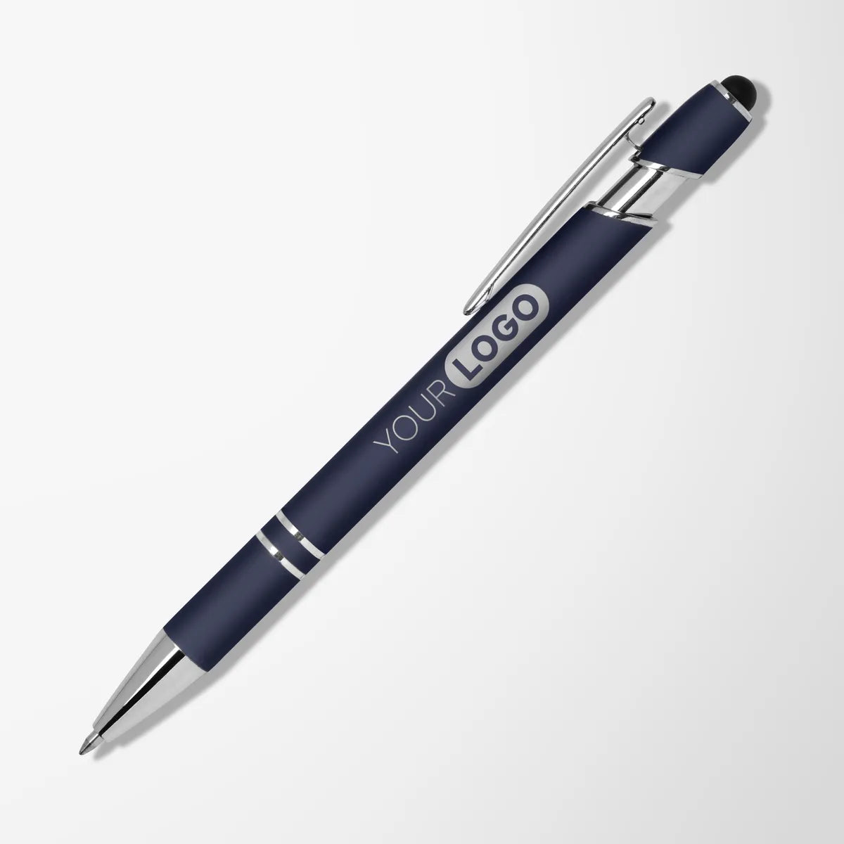 Engraved Alpha Soft Touch Gel Stylus Pen