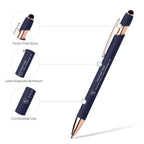 Engraved Alpha Stylus Pen with Rose Gold Trim