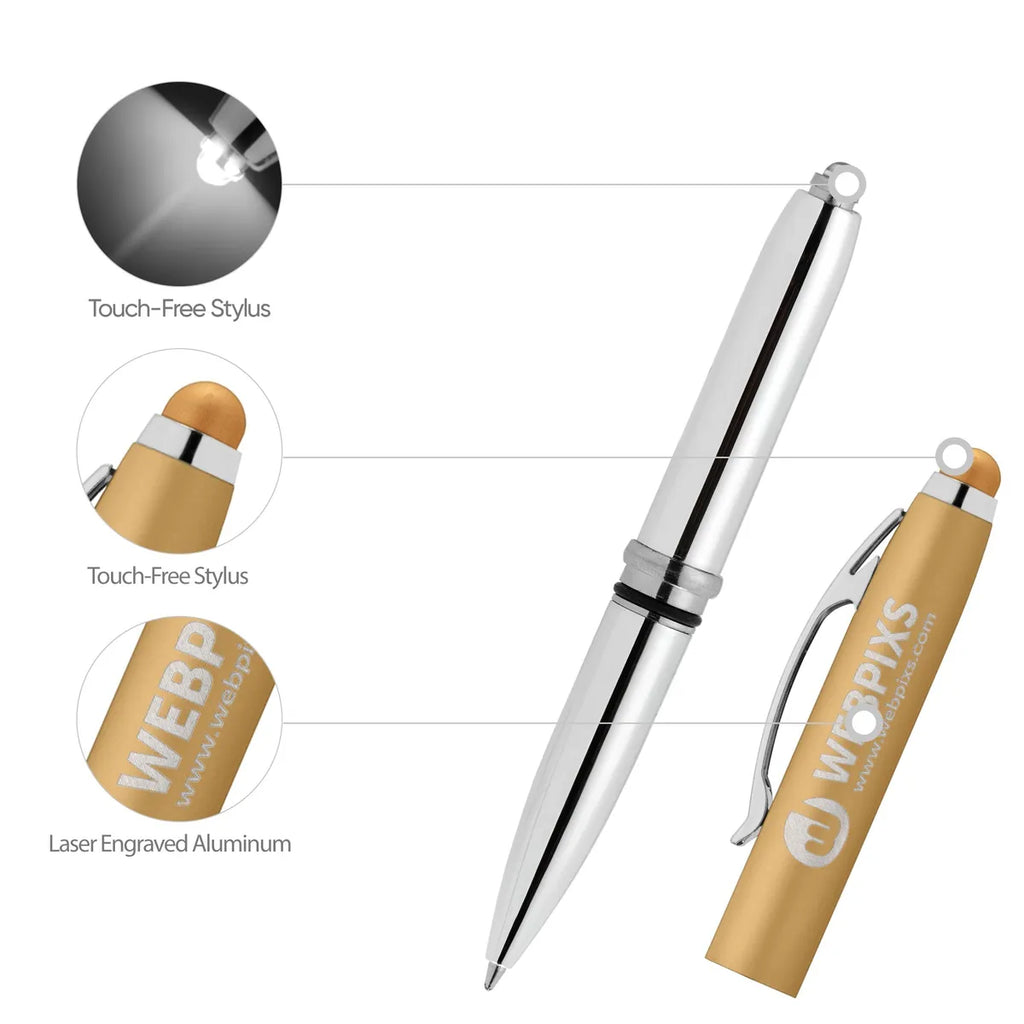Engraved Mineral Light-Up Ace Stylus Pen